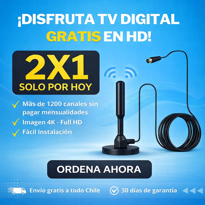 Oferta 2x1 Antena HD - Disfruta de canales HD sin pagar mensualidades